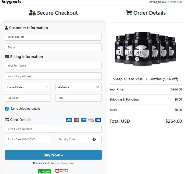 Sleep Guard Plus Order Page